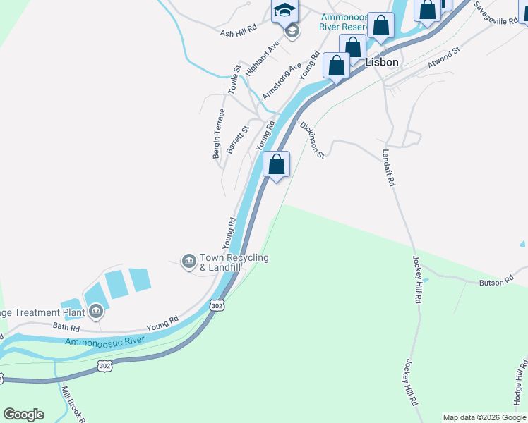 map of restaurants, bars, coffee shops, grocery stores, and more near 335 South Main Street in Landaff