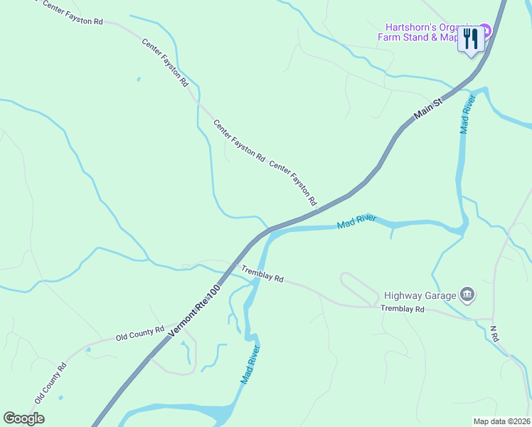 map of restaurants, bars, coffee shops, grocery stores, and more near 2940 Main Street in Waitsfield
