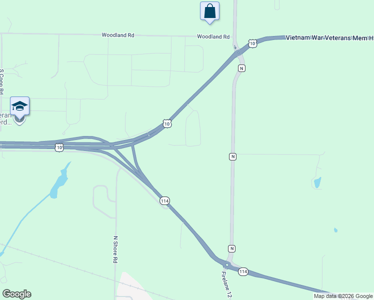 map of restaurants, bars, coffee shops, grocery stores, and more near N8739 Zirbel Drive in Menasha