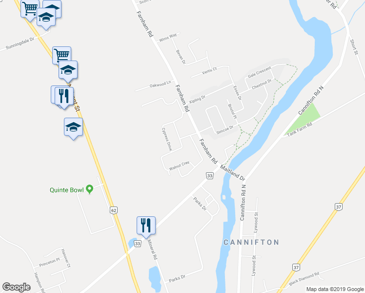 map of restaurants, bars, coffee shops, grocery stores, and more near 29 Cottonwood Drive in Belleville
