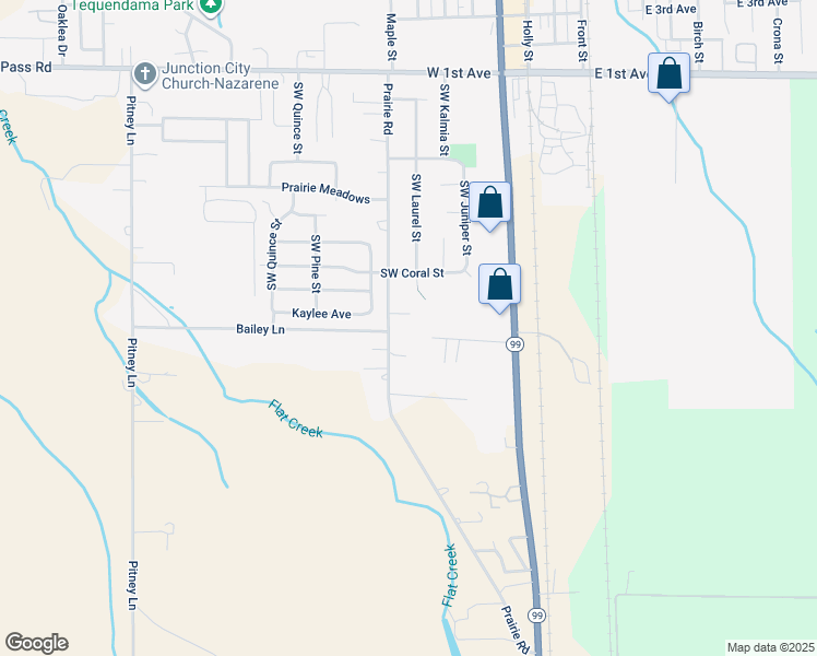 map of restaurants, bars, coffee shops, grocery stores, and more near 590 Hatton Lane in Junction City