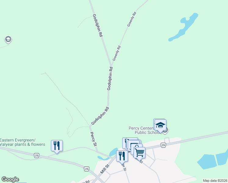 map of restaurants, bars, coffee shops, grocery stores, and more near 53 Godolphin Road in Northumberland County