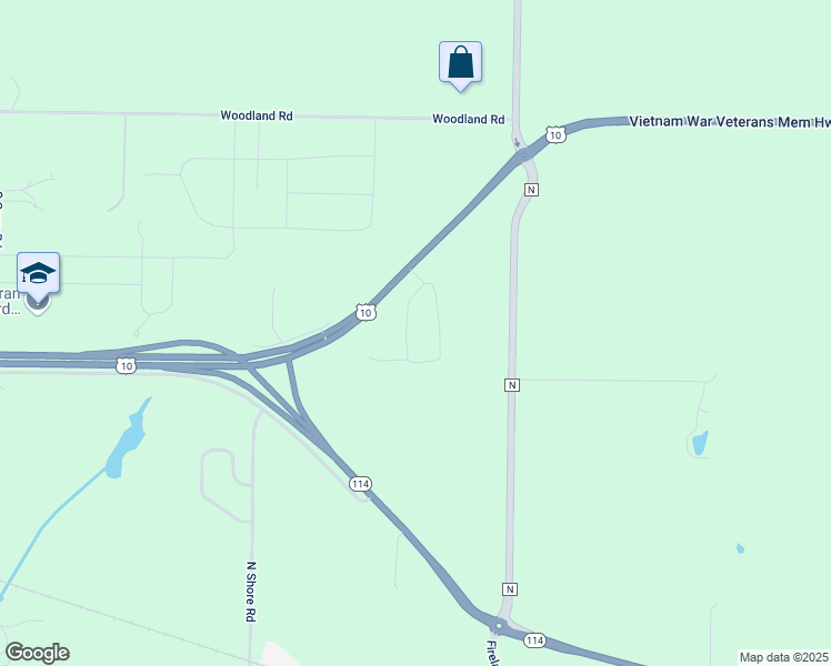 map of restaurants, bars, coffee shops, grocery stores, and more near N8730 Zirbel Drive in Menasha