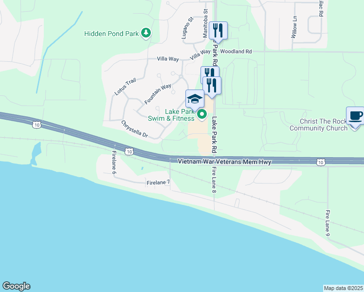 map of restaurants, bars, coffee shops, grocery stores, and more near N8687 Firelane 7 in Menasha