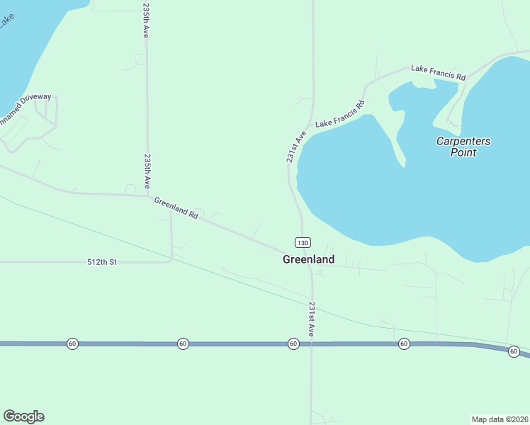map of restaurants, bars, coffee shops, grocery stores, and more near 23272 Greenland Road in Elysian