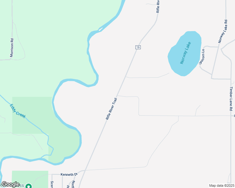map of restaurants, bars, coffee shops, grocery stores, and more near Rifle River Trail in Alger