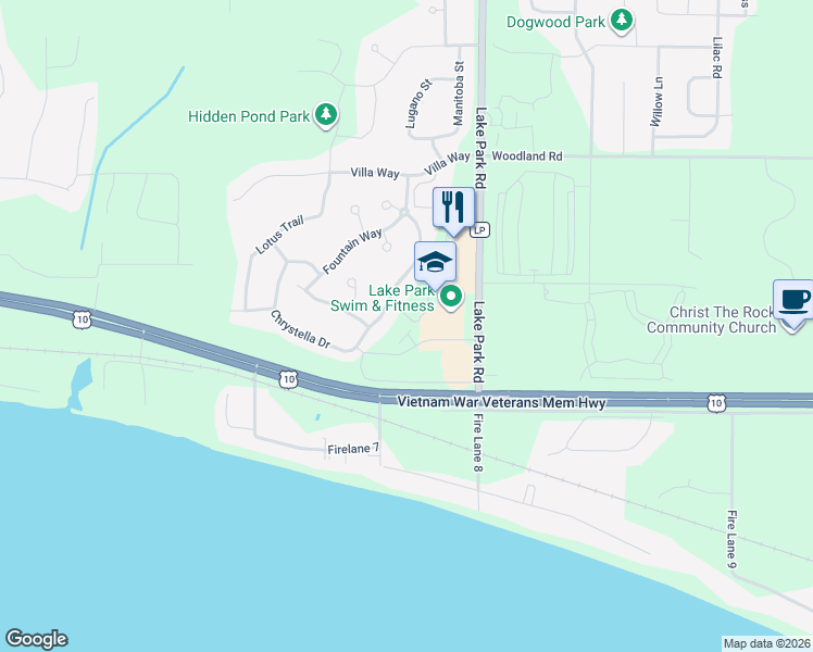 map of restaurants, bars, coffee shops, grocery stores, and more near 813 Whisper Falls Lane in Menasha