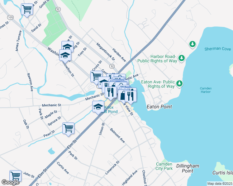 map of restaurants, bars, coffee shops, grocery stores, and more near in Camden