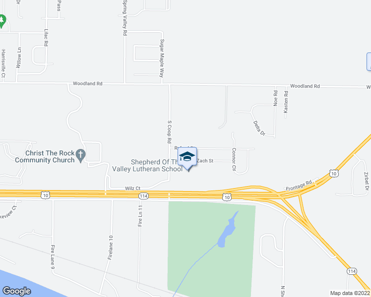 map of restaurants, bars, coffee shops, grocery stores, and more near Ryford Street in Menasha