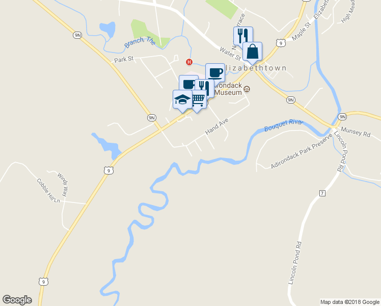 map of restaurants, bars, coffee shops, grocery stores, and more near 34 Hand Avenue in Elizabethtown