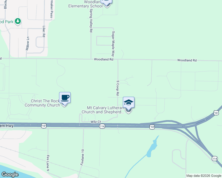 map of restaurants, bars, coffee shops, grocery stores, and more near N8801 South Coop Road in Menasha