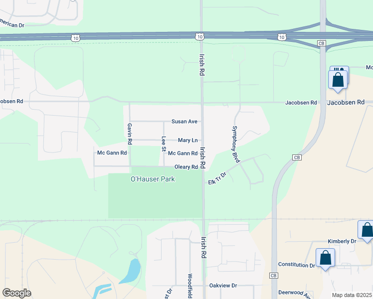 map of restaurants, bars, coffee shops, grocery stores, and more near 1879 Mc Gann Road in Neenah
