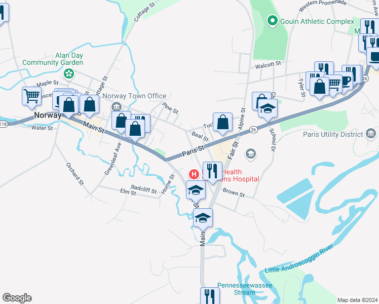 map of restaurants, bars, coffee shops, grocery stores, and more near in Norway