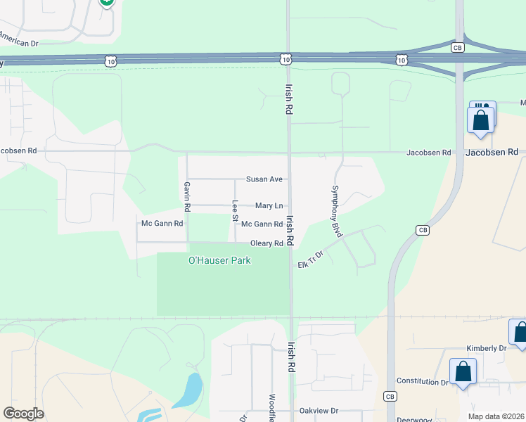 map of restaurants, bars, coffee shops, grocery stores, and more near 1879 Mc Gann Road in Neenah