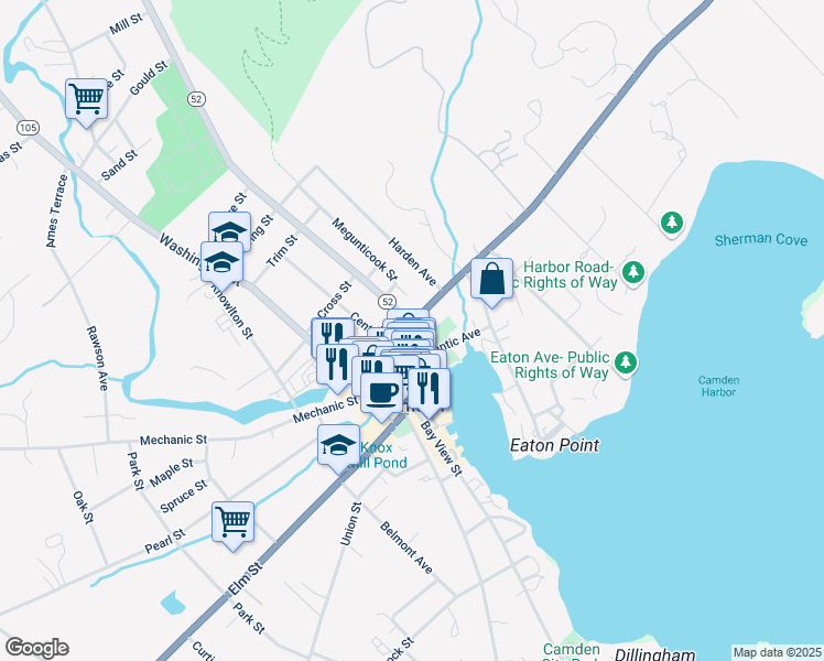 map of restaurants, bars, coffee shops, grocery stores, and more near 4 High Street in Camden
