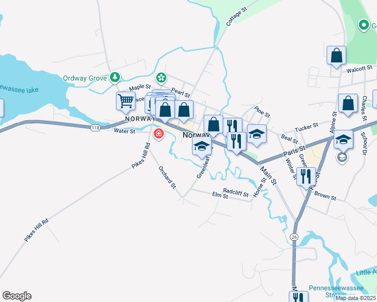 map of restaurants, bars, coffee shops, grocery stores, and more near in Norway
