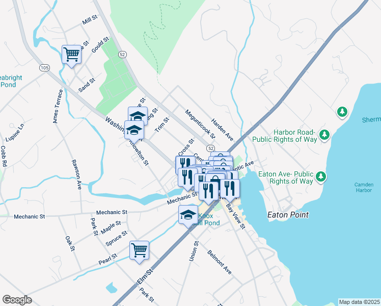 map of restaurants, bars, coffee shops, grocery stores, and more near 10 Central Street in Camden