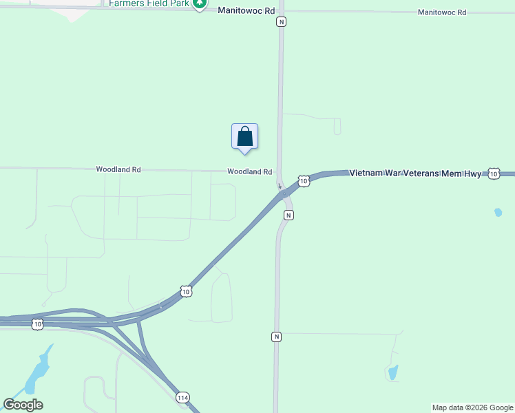 map of restaurants, bars, coffee shops, grocery stores, and more near W5732 U.S. 10 in Menasha