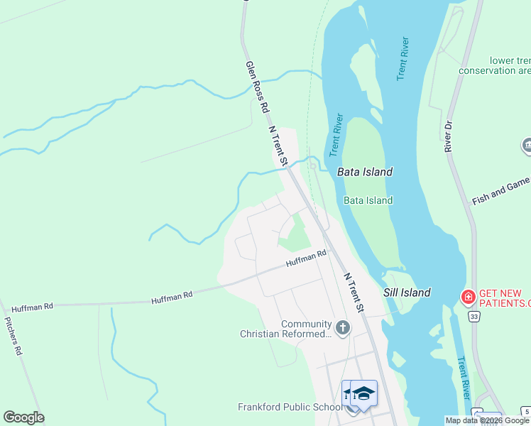 map of restaurants, bars, coffee shops, grocery stores, and more near 37 Rosewood Drive in Quinte West