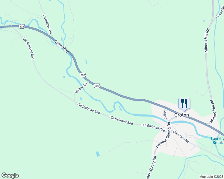 map of restaurants, bars, coffee shops, grocery stores, and more near 1884 Scott Highway in Groton