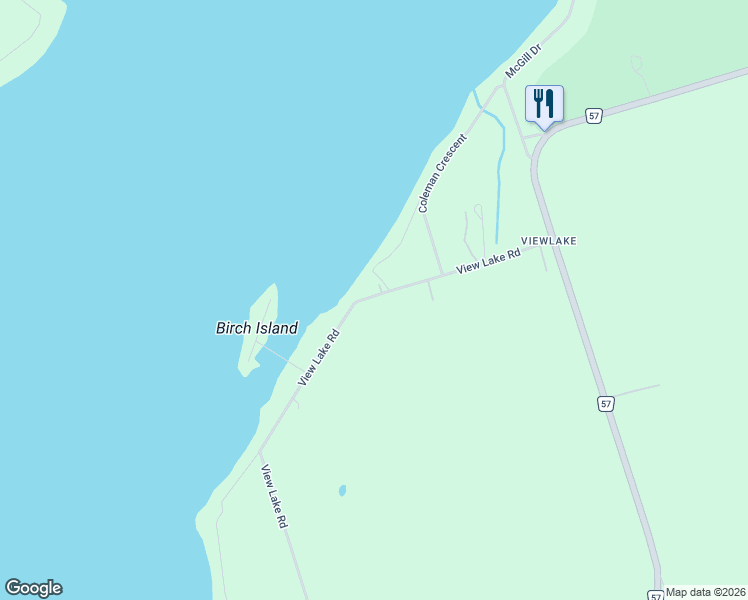 map of restaurants, bars, coffee shops, grocery stores, and more near 637 View Lake Road in Scugog