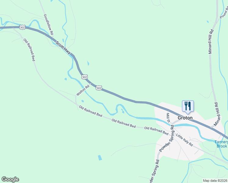 map of restaurants, bars, coffee shops, grocery stores, and more near 1884 Scott Highway in Groton