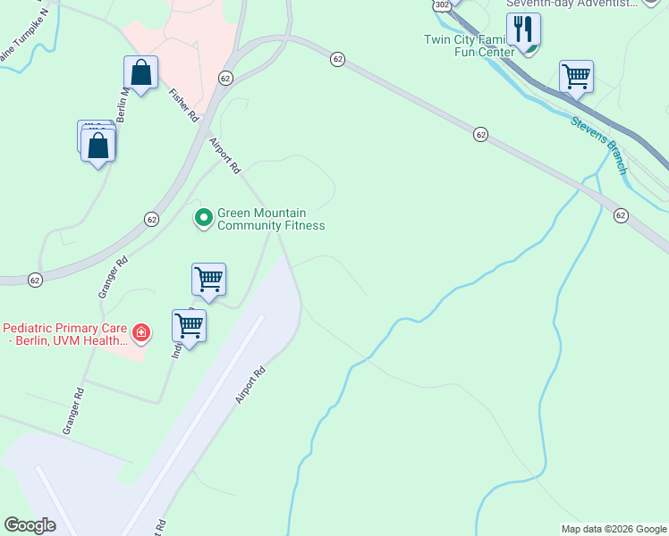 map of restaurants, bars, coffee shops, grocery stores, and more near 128 Warner Road in Barre