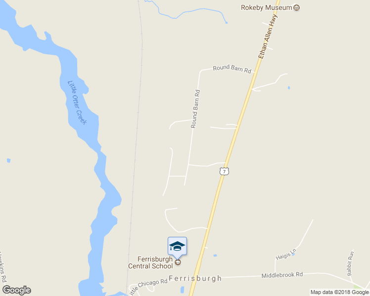 map of restaurants, bars, coffee shops, grocery stores, and more near 588 Round Barn Road in Ferrisburgh