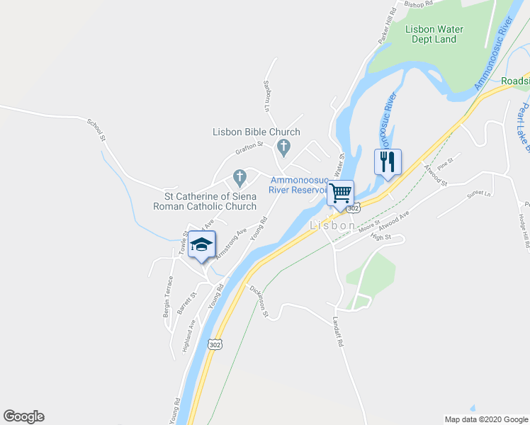 map of restaurants, bars, coffee shops, grocery stores, and more near 64 West Street in Lisbon