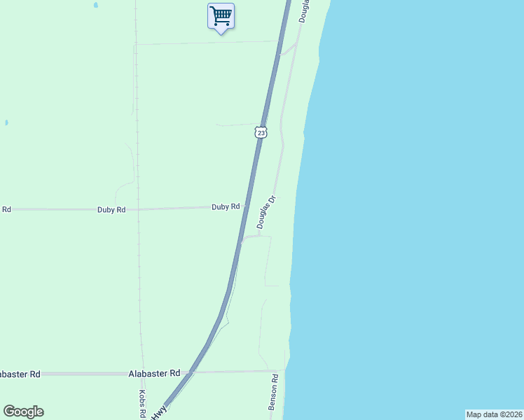 map of restaurants, bars, coffee shops, grocery stores, and more near 1900-2198 Douglas Drive in Tawas City