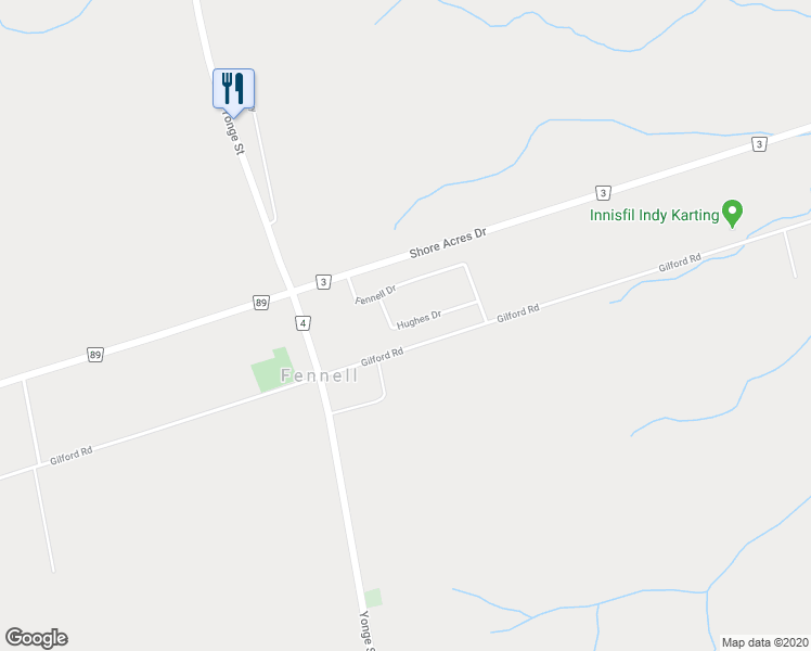 map of restaurants, bars, coffee shops, grocery stores, and more near 2151 Hughes Drive in Innisfil