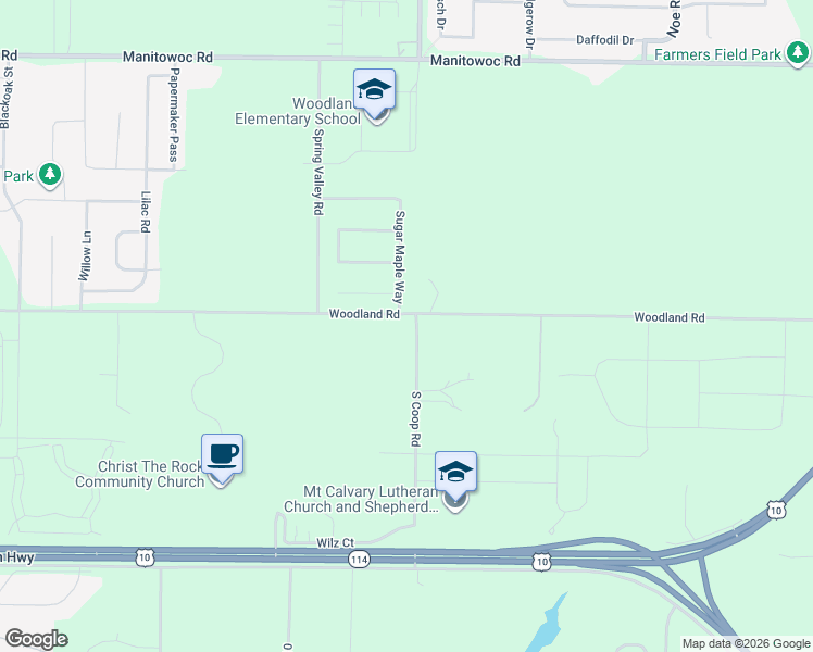 map of restaurants, bars, coffee shops, grocery stores, and more near N8897 South Coop Road in Menasha
