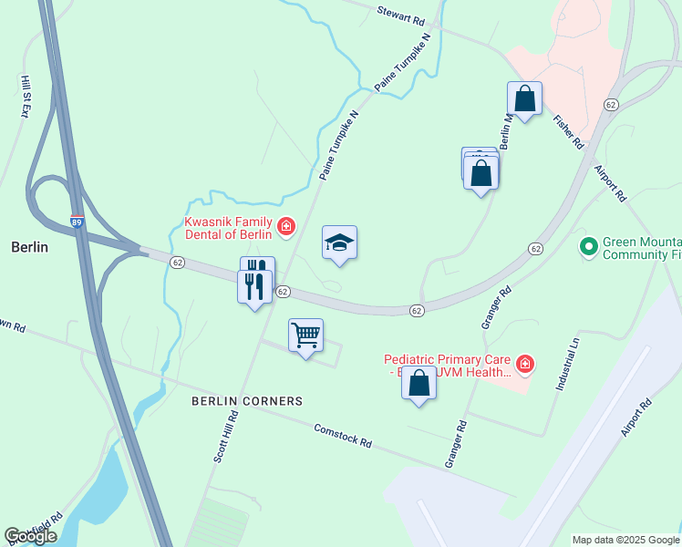 map of restaurants, bars, coffee shops, grocery stores, and more near 372 Paine Turnpike North in Berlin