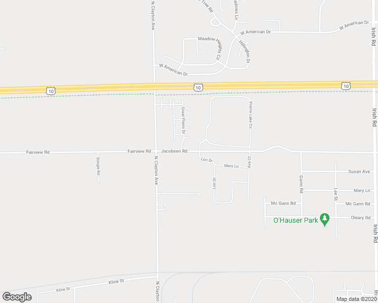 map of restaurants, bars, coffee shops, grocery stores, and more near 2344 Jacobsen Road in Neenah