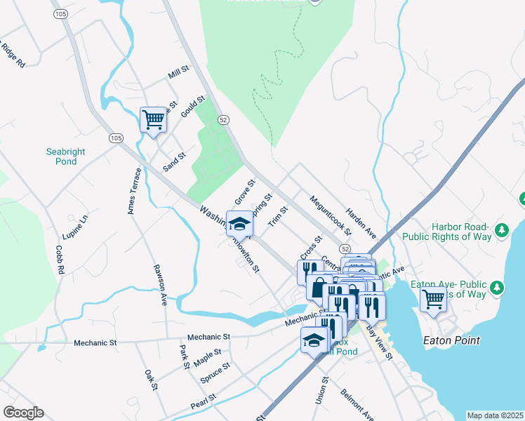 map of restaurants, bars, coffee shops, grocery stores, and more near 17 Trim Street in Camden