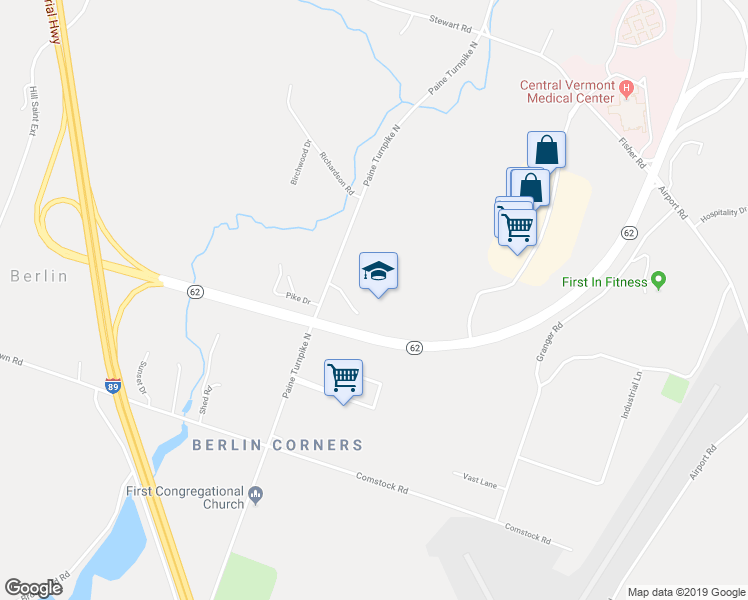 map of restaurants, bars, coffee shops, grocery stores, and more near 372 Paine Turnpike North in Berlin