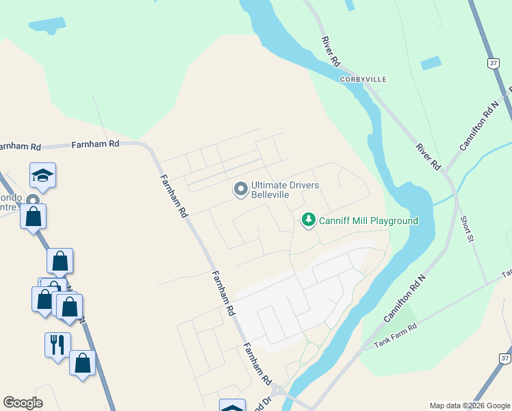 map of restaurants, bars, coffee shops, grocery stores, and more near 35 Hummingbird Drive in Belleville