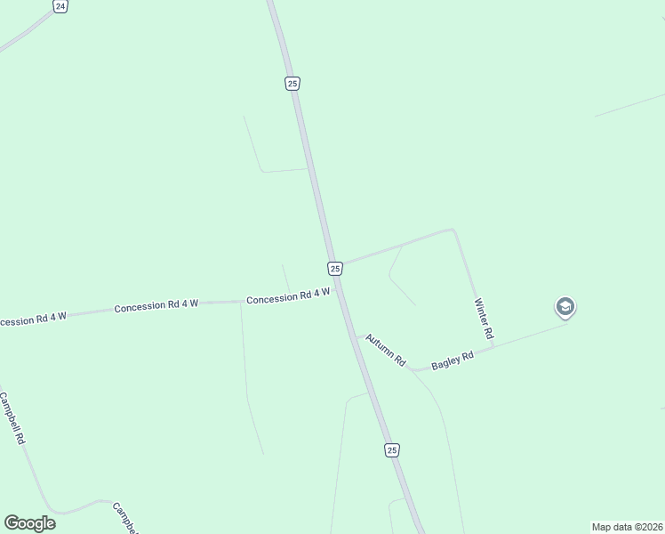 map of restaurants, bars, coffee shops, grocery stores, and more near 5046 County Road 25 in Trent Hills