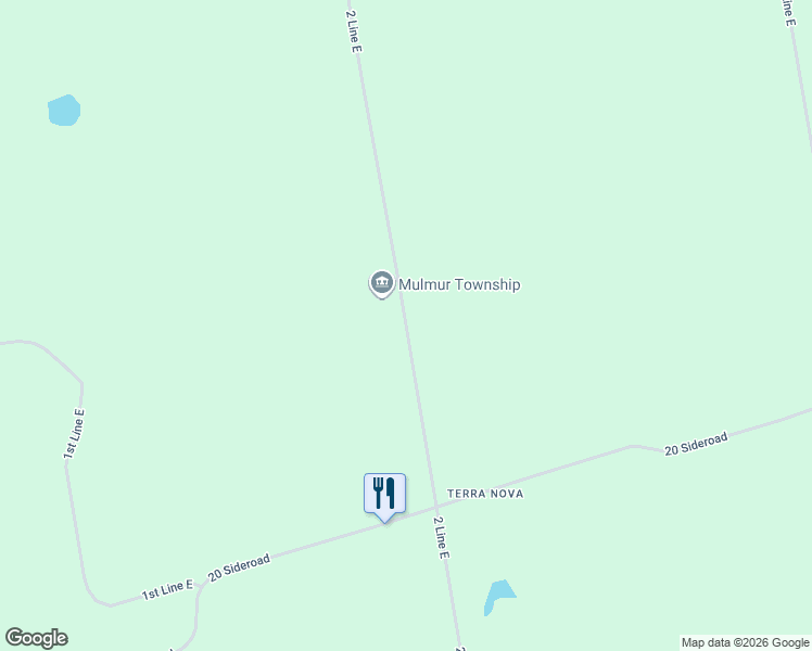 map of restaurants, bars, coffee shops, grocery stores, and more near 2 Line East in Dufferin County