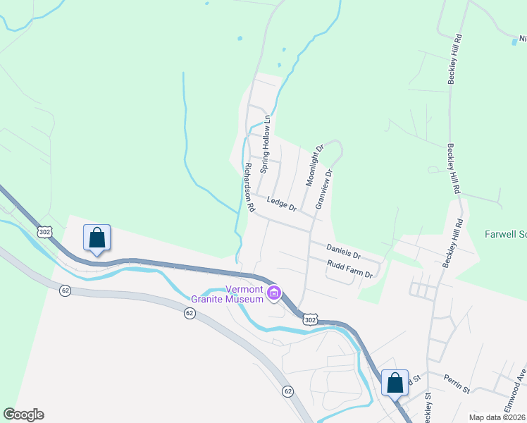 map of restaurants, bars, coffee shops, grocery stores, and more near 90 Richardson Road in Barre