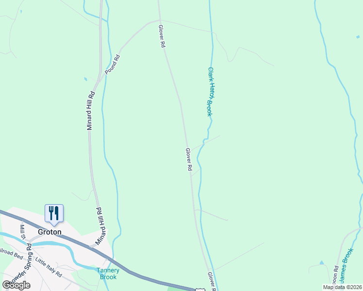 map of restaurants, bars, coffee shops, grocery stores, and more near 713 Glover Road in Groton