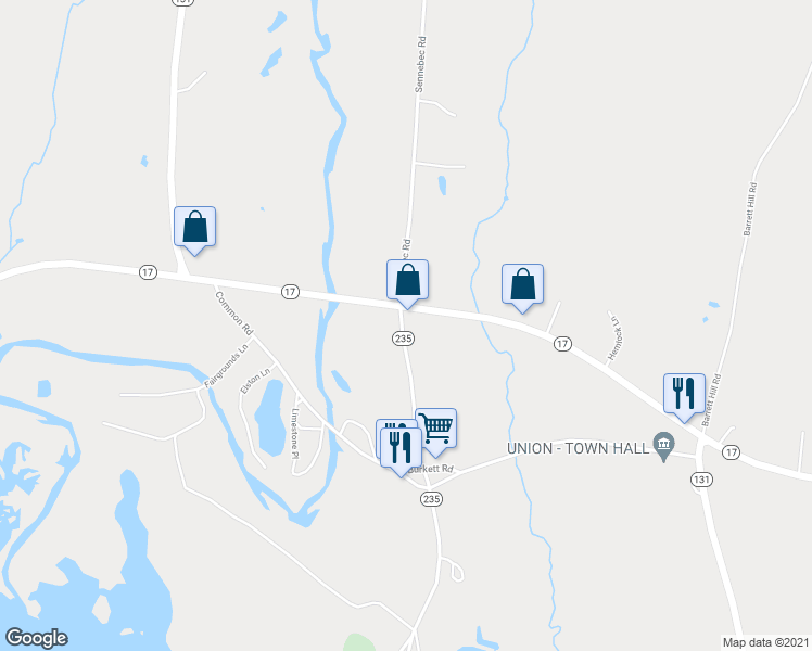 map of restaurants, bars, coffee shops, grocery stores, and more near 146 Town House Road in Union