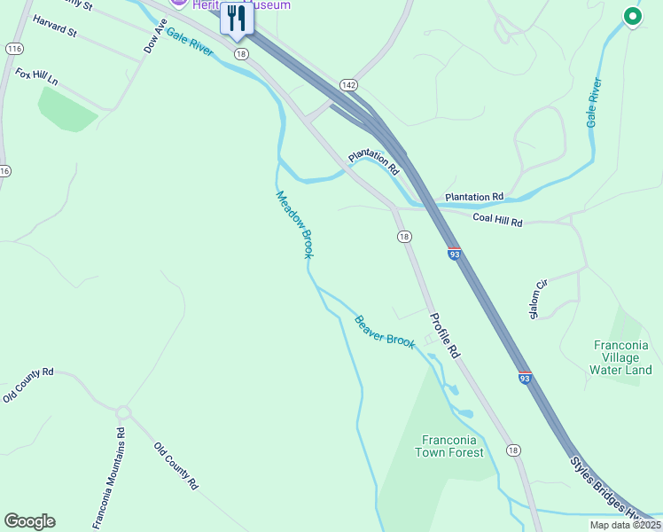 map of restaurants, bars, coffee shops, grocery stores, and more near 75 Annies Moonlight Drive in Franconia