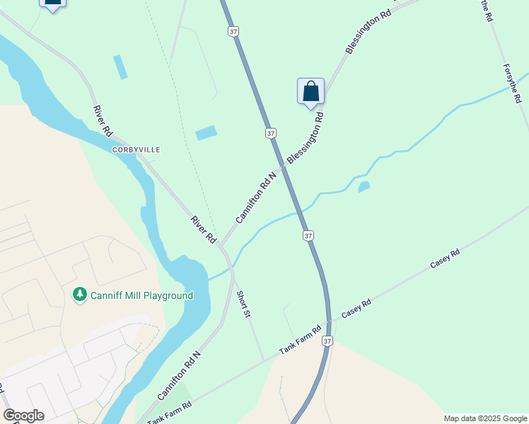 map of restaurants, bars, coffee shops, grocery stores, and more near 542 Cannifton Road North in Belleville
