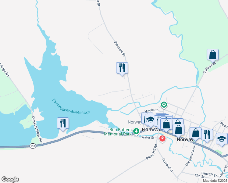 map of restaurants, bars, coffee shops, grocery stores, and more near 50 Hutchins Street in Norway