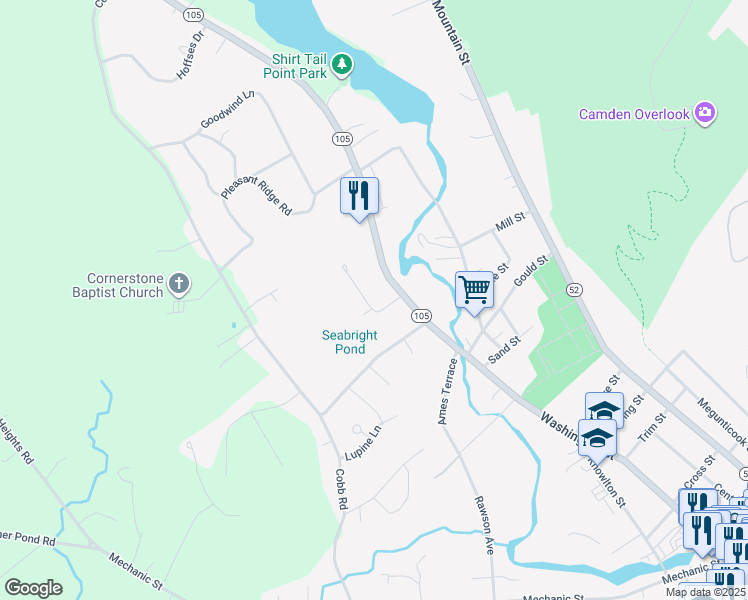map of restaurants, bars, coffee shops, grocery stores, and more near 17 Matthew-John Avenue in Camden