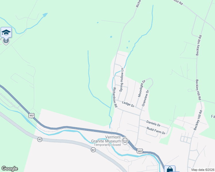 map of restaurants, bars, coffee shops, grocery stores, and more near 120 Richardson Road in Barre