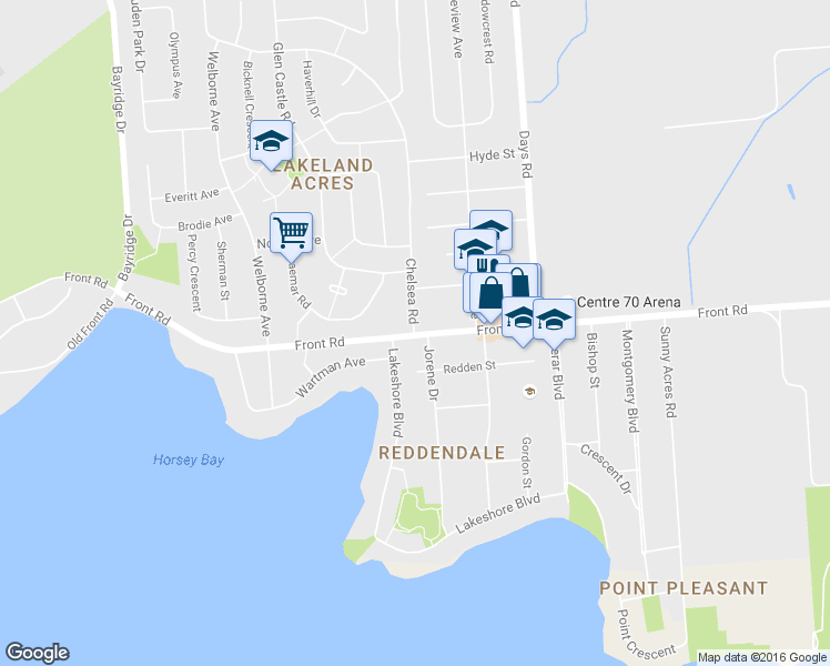 map of restaurants, bars, coffee shops, grocery stores, and more near 122 Chelsea Road in Kingston