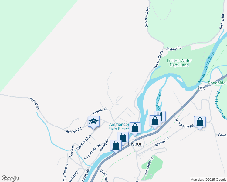 map of restaurants, bars, coffee shops, grocery stores, and more near 126 Sanborn Lane in Lisbon