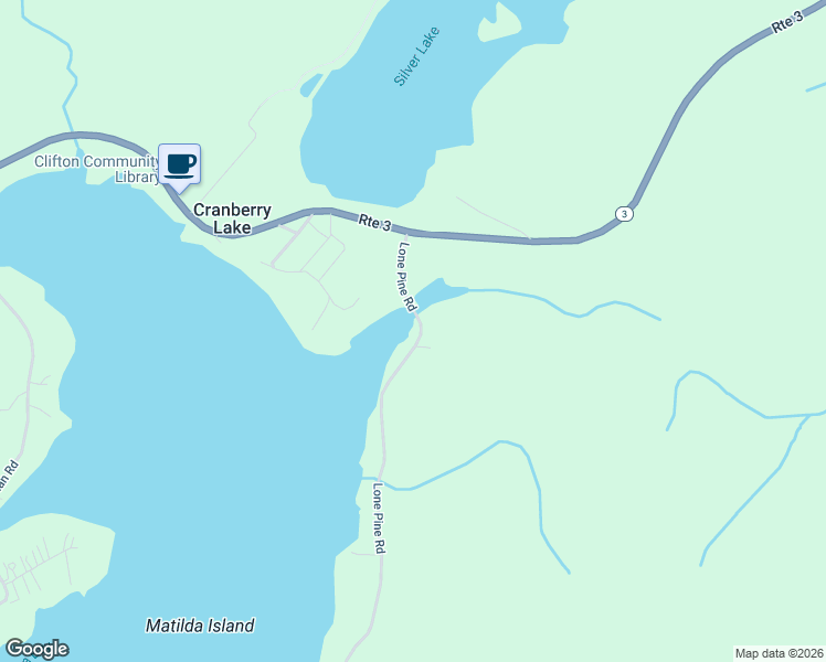 map of restaurants, bars, coffee shops, grocery stores, and more near 42 Lone Pine Road in Cranberry Lake